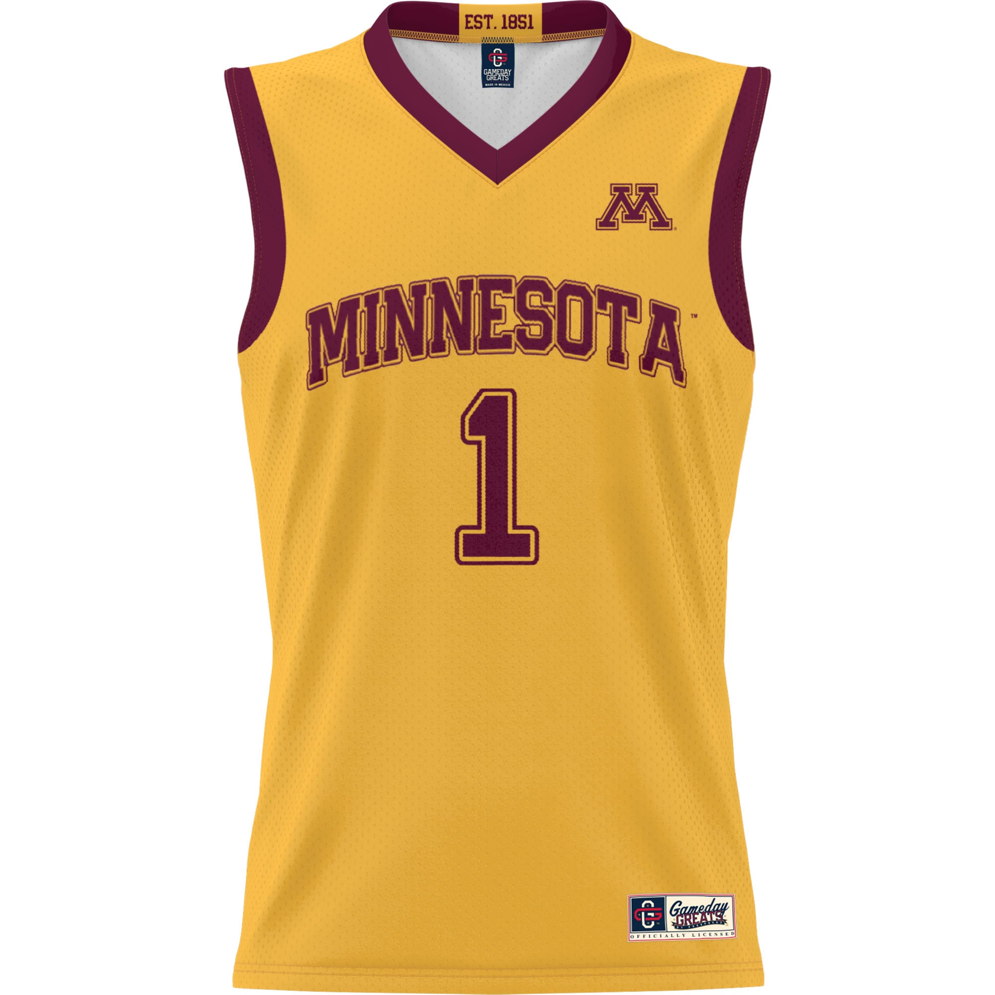 #1 Minnesota Golden Gophers GameDay Greats Youth Lightweight Basketball Jersey - Gold