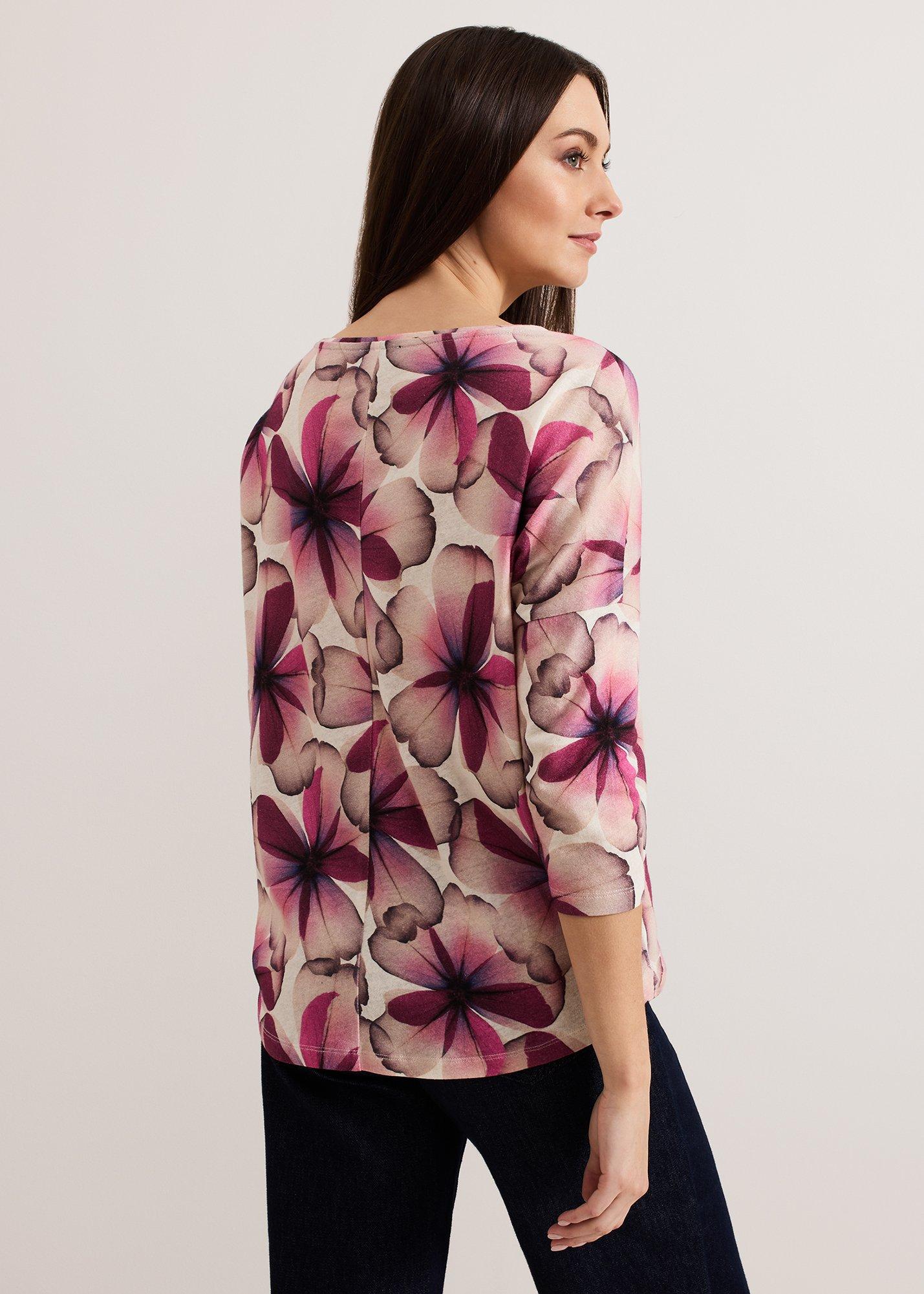 Nori Petal Print Linen Top