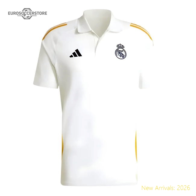 Authentic Professional-Grade 2024-2025 Real Madrid Polo Shirt (White)