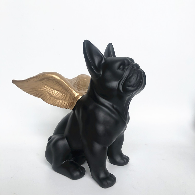 High-Quality Canineglo Adorable French Bulldog Statue Angel for Street