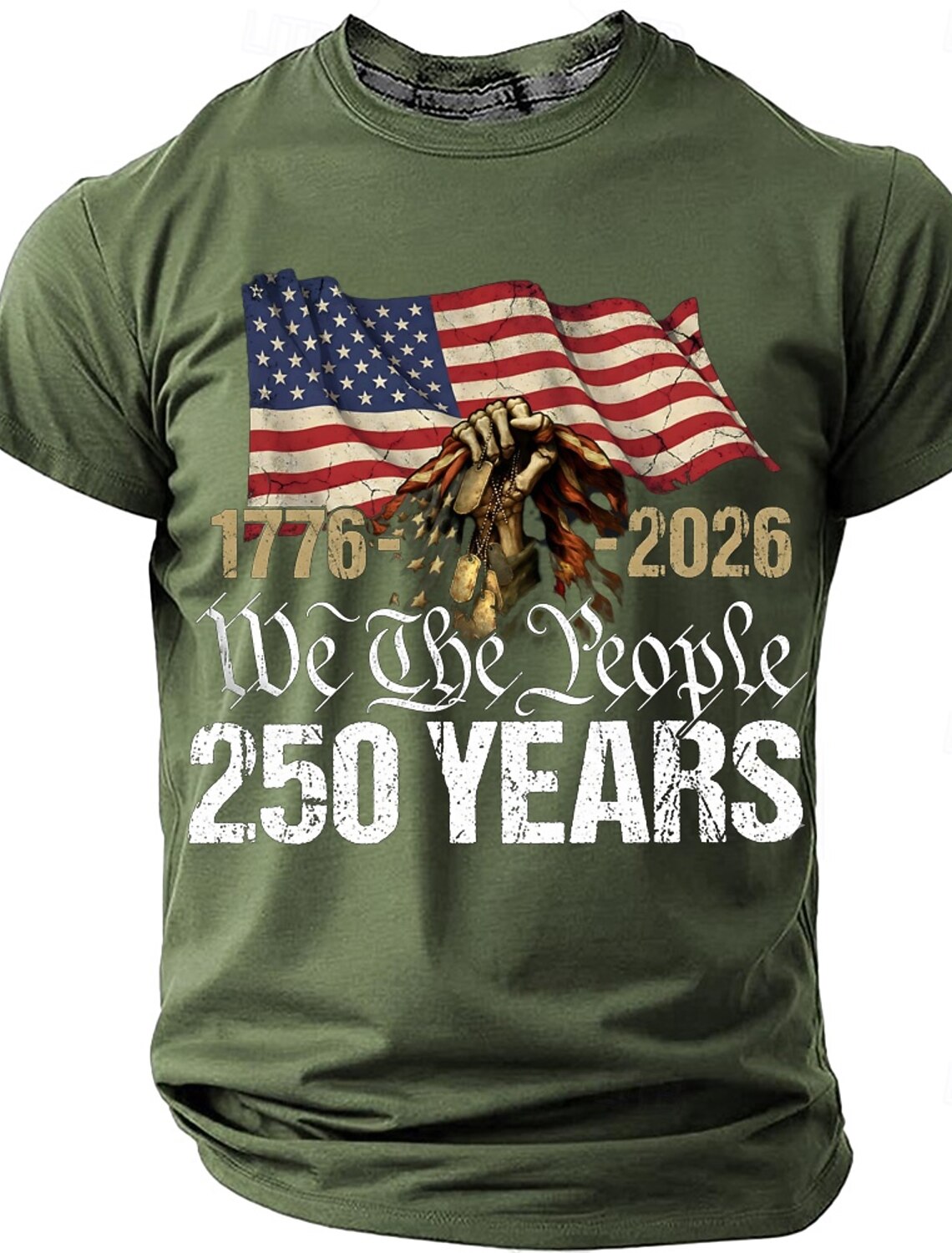 4th of July 2026 250th Memorial Day Men's 3D Print US Flag Crew Neck Short Sleeve T-Shirt Daily Street
