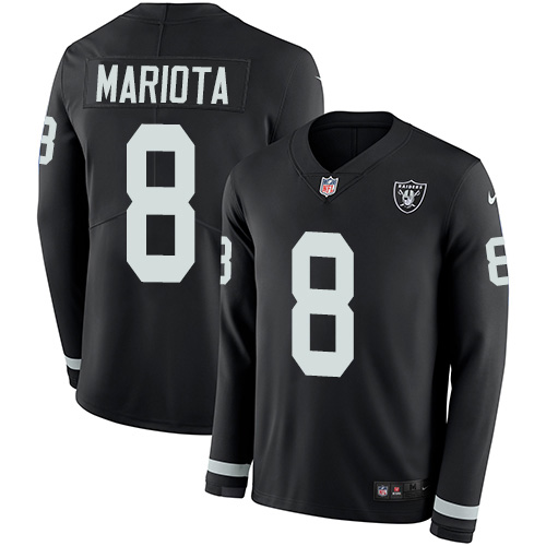 NFL O R Raiders Marcus Mariota #8 Black Limited Game Jersey - Premium