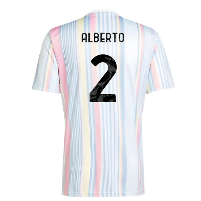 Juve Juventus Pre Match Shirt White Alberto #2 High Performance Re...