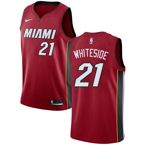Elite Heat NBA Swingman Jersey #21 Hassan Whiteside 2024 Statement -