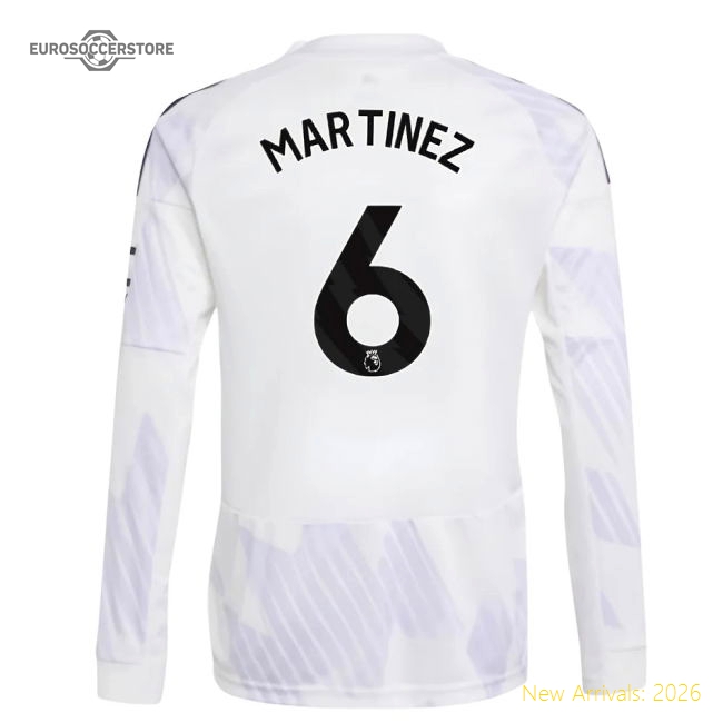 2025-2026 Man Utd Long Sleeve Away Shirt (kids) (martinez 6)