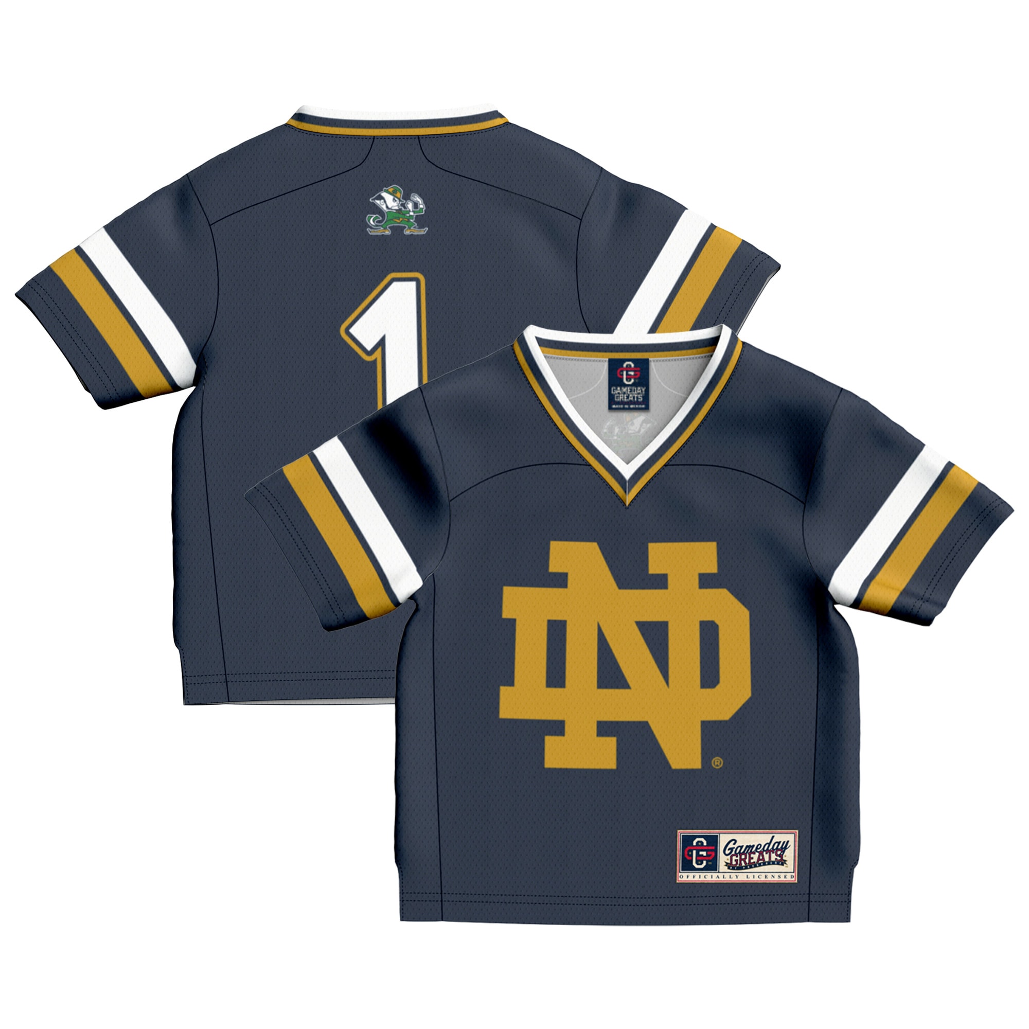 [NJP] Notre Dame Fighting Irish GameDay Greats Toddler Collegiate Football Fashion Jersey - Navy