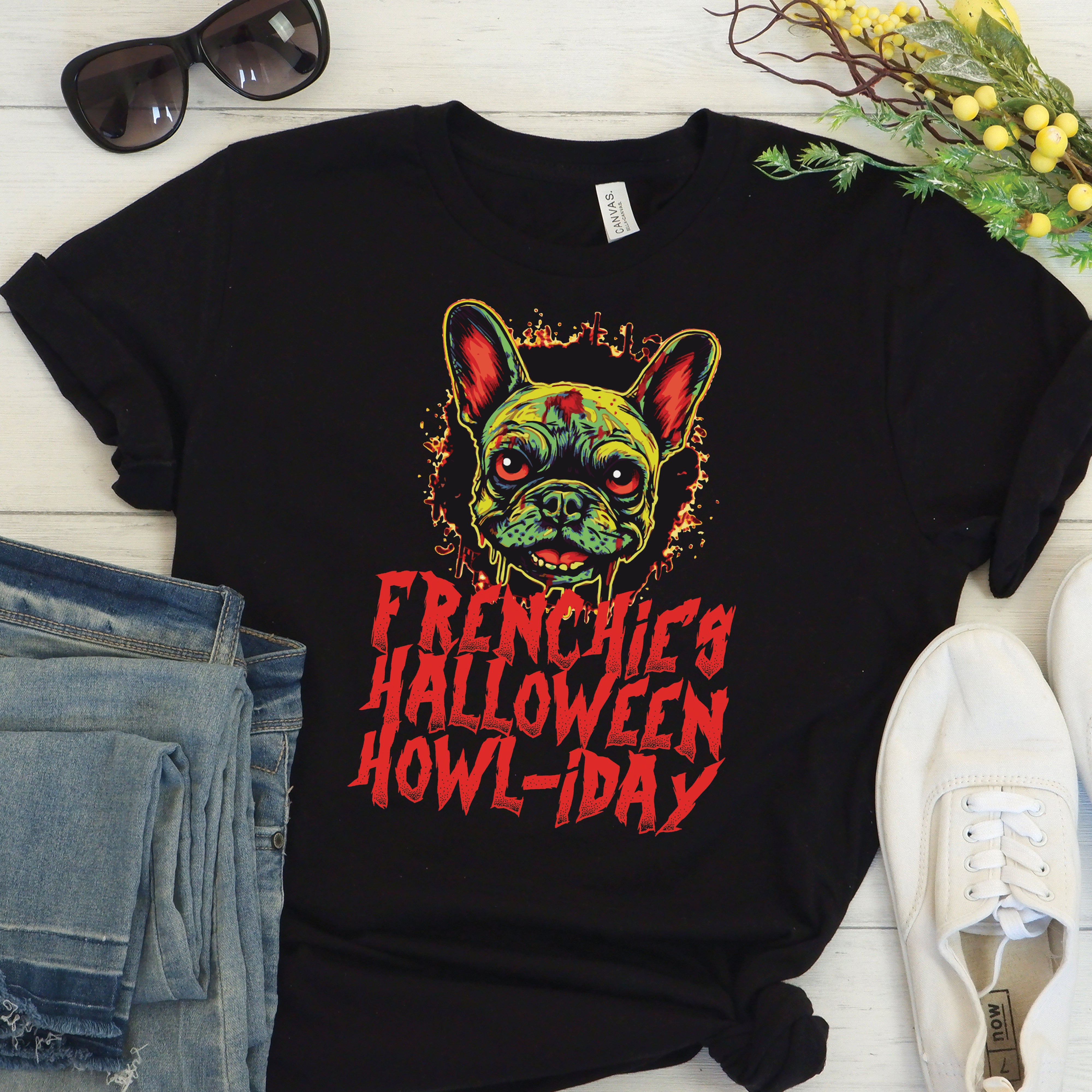 Frenchie Zombie - Dog Owner Unisex T-shirt Frenchie Themed Wear