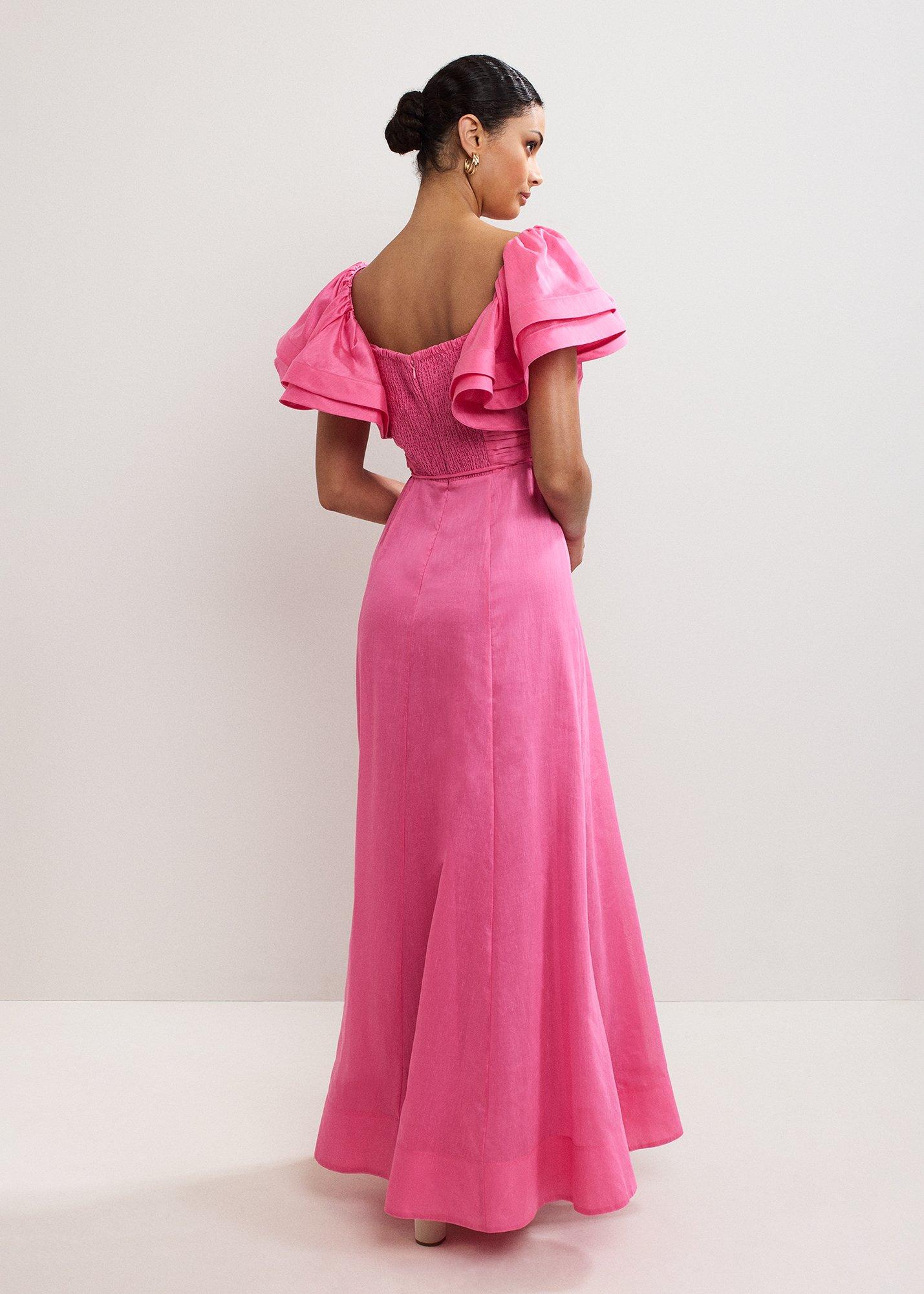 Rhianna Puff Sleeve Midi Dress