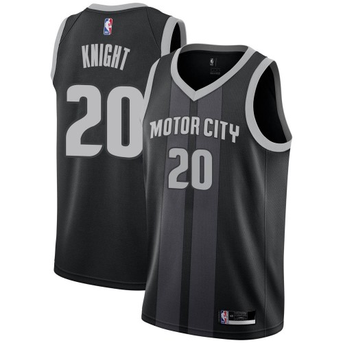 Nike Detroit Pistons #20 Brandon Knight Black NBA Swingman City Edition 2018/19 Jersey Mens
