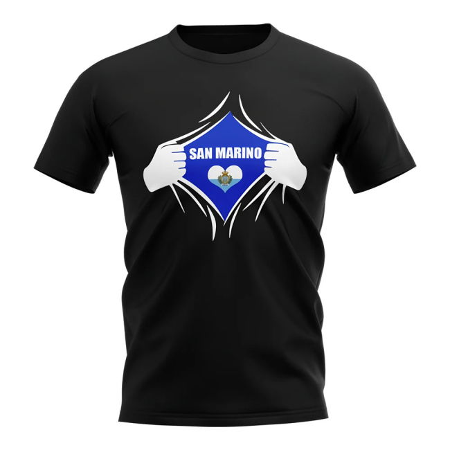 San Marino Chest Badge T-Shirt (Black) Quality Premium Authentic