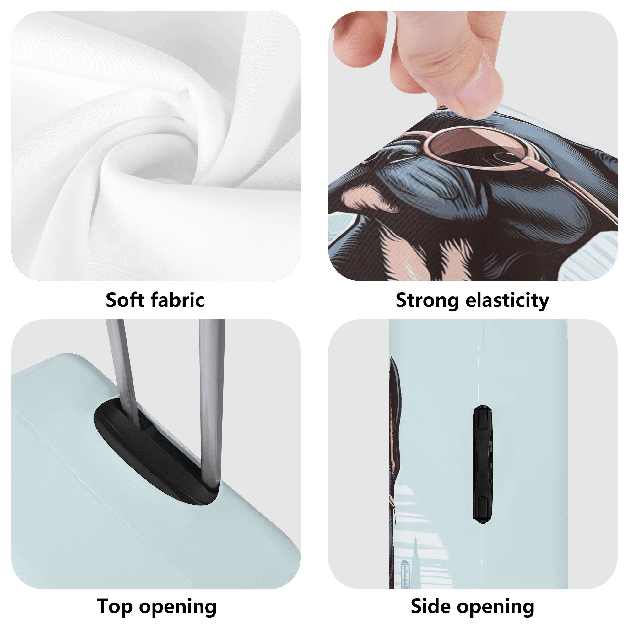 Durable Everyday French Vibes - Luggage Cover for Dog Owners