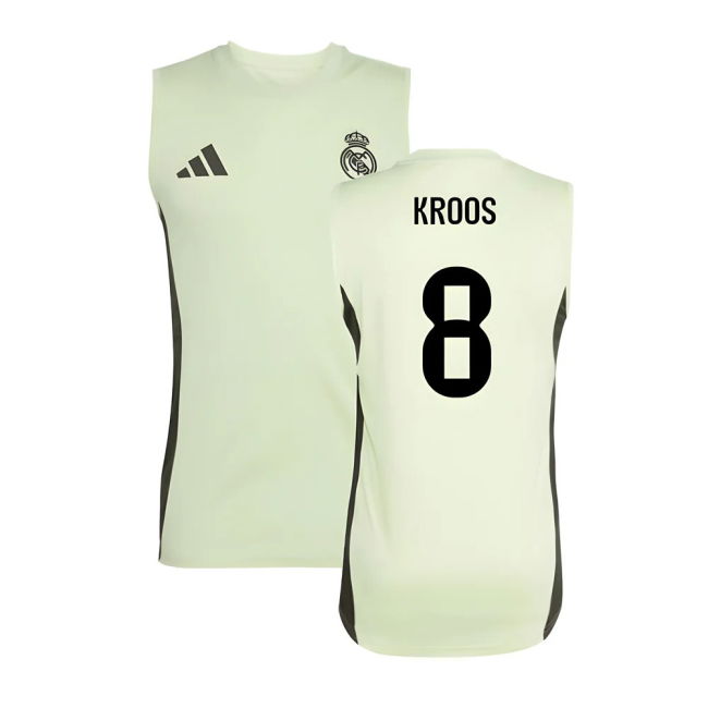 2025-2026 Real Madrid Sleeveless Training Jersey (Almost Lime) (Kro...