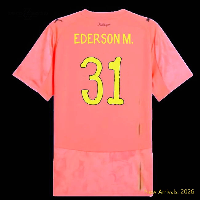 Premium Kids Football Team Ederson M. Jersey 2025-2026 Stretchy