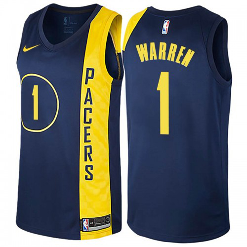 Nike Indiana Pacers #1 TJ Warren Navy Blue Womens NBA Swingman City Edition Jersey Womens