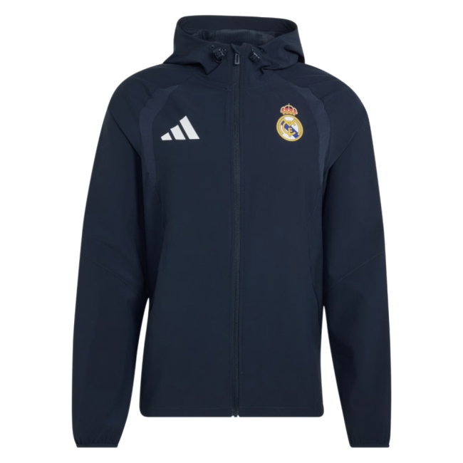 [DDJ] 2026 2027 Real Madrid Tiro Travel Full Zip Windbreaker Kit (Navy)