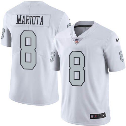 NFL O R Raiders Marcus Mariota #8 White Limited Game Jersey - Premium