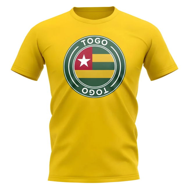 Top-Tier Togo Football Badge T-Shirt (Yellow) Tournament-Edition