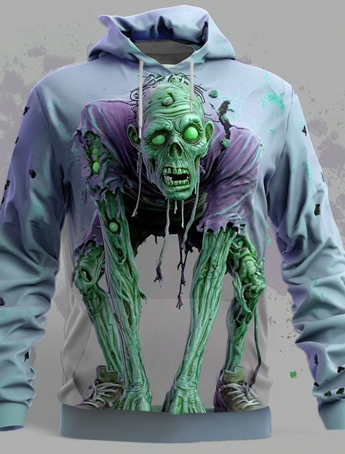 Men's Optical Illusion Zombies 3D T Shirt Short Sleeve Print Crew Neck