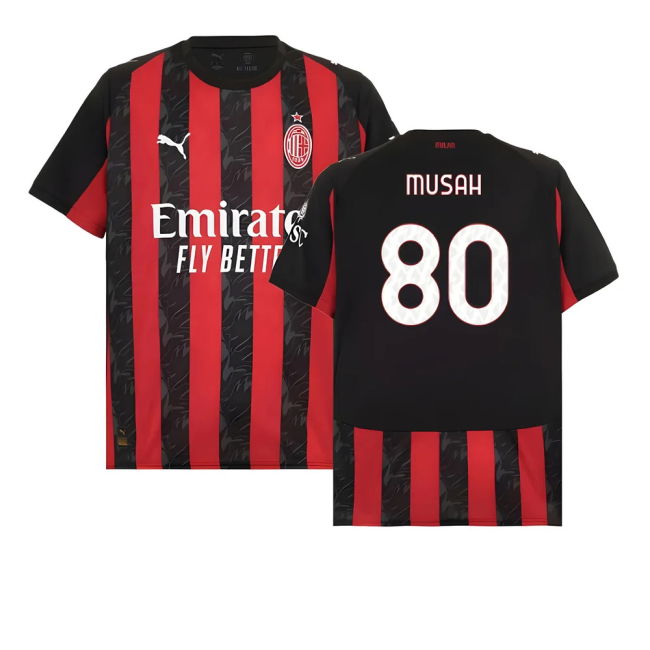 Premium Quality Acm Ac Milan Home Shirt Musah #80 Fresh Look Repli...