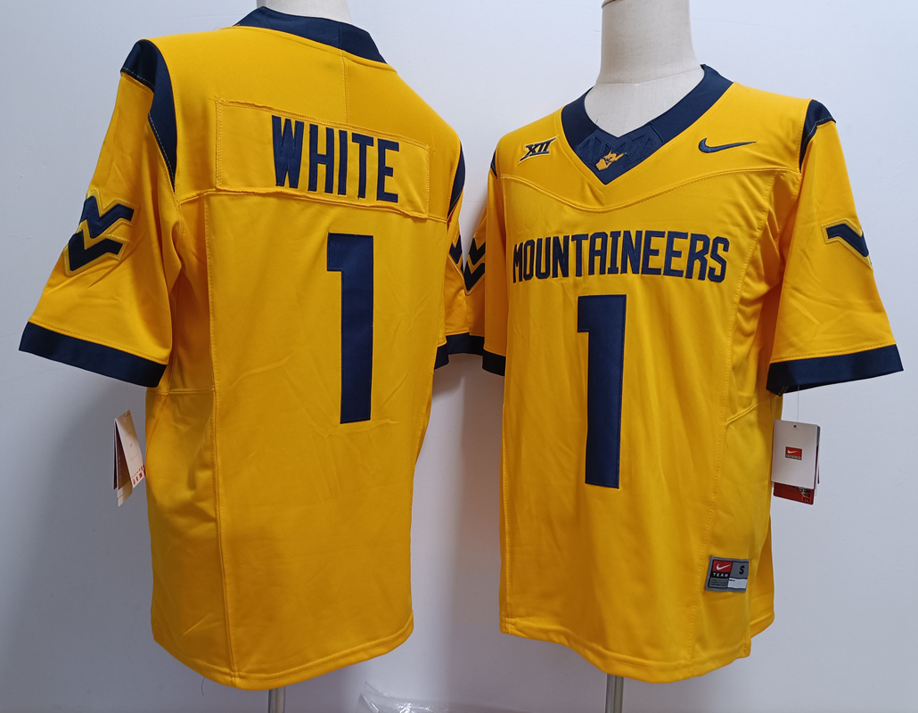 Men's None White 2024 replica Jahiem White #1 official licensed Jersey