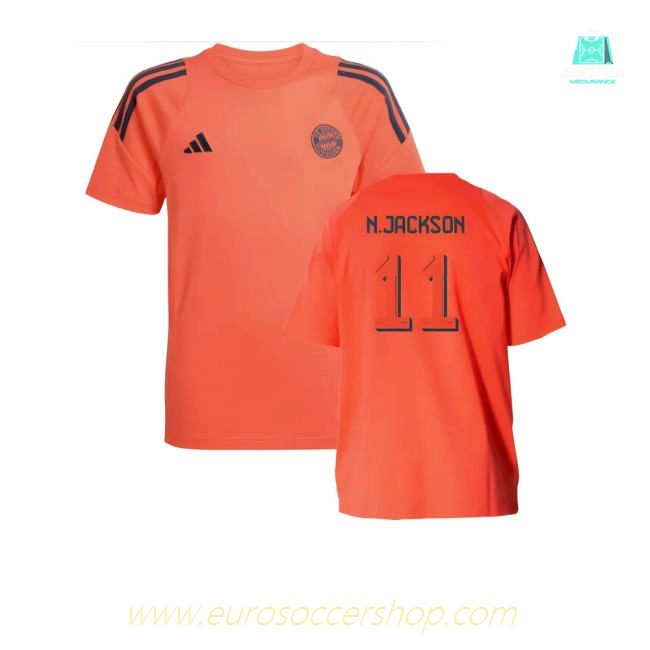 2025-2026 Bayern Munich Training Tee (Easy Coral) - Kids (N.Jackson 11)