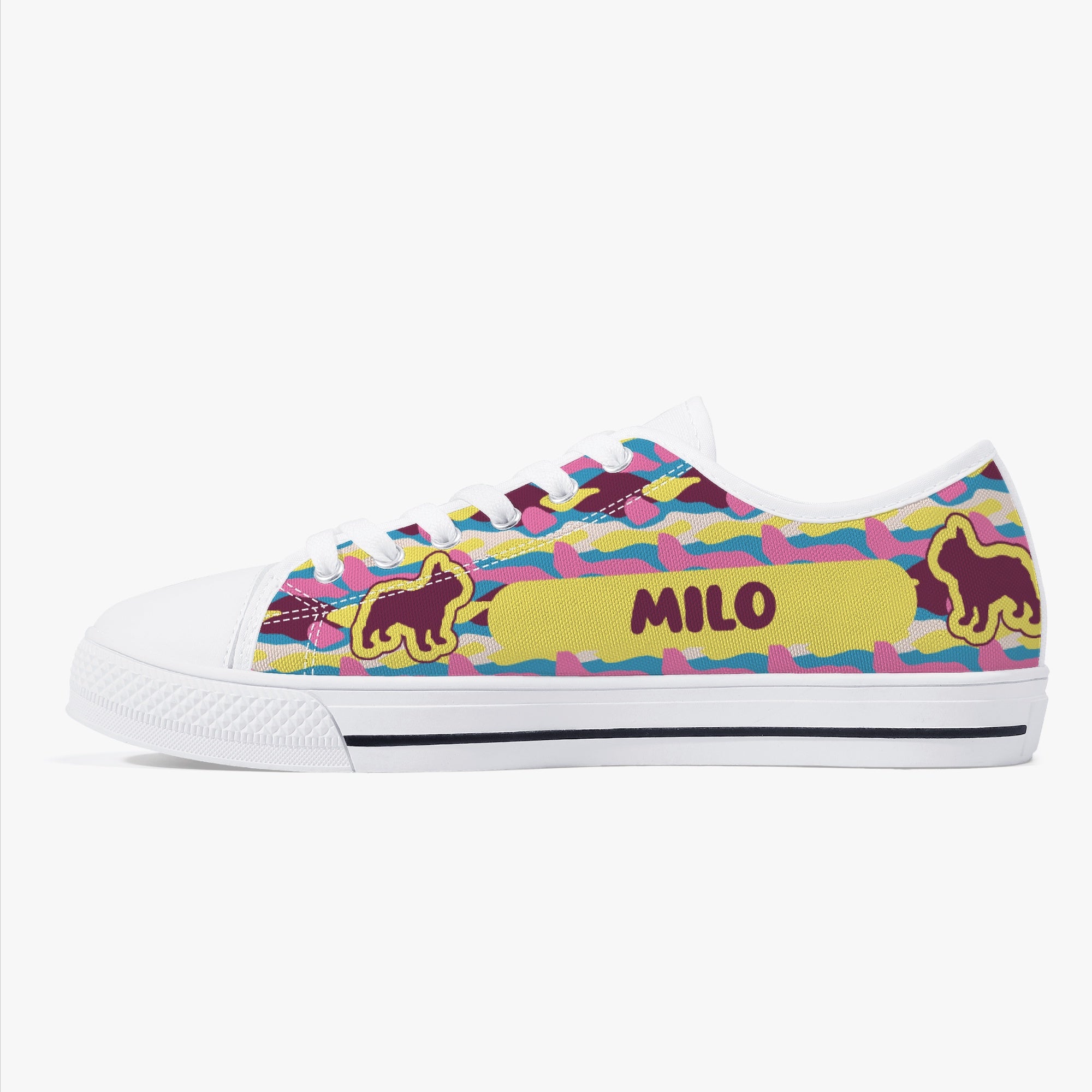 Pet-Lover Milo - Personalized Classic Low-top Canvas Shoes as a Gift