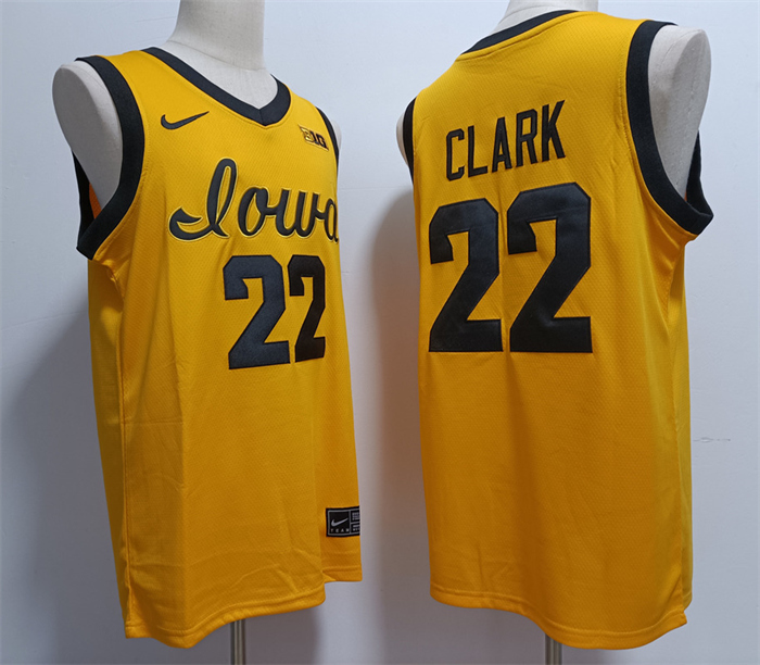 Men's None Yellow 2024 durabl Caitlin Clark #22 match worn Jersey