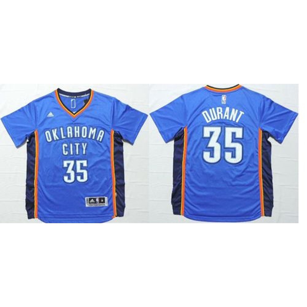 Game Day Game-Ready Men's OKC #35 Kevin Blue Basketball Jersey