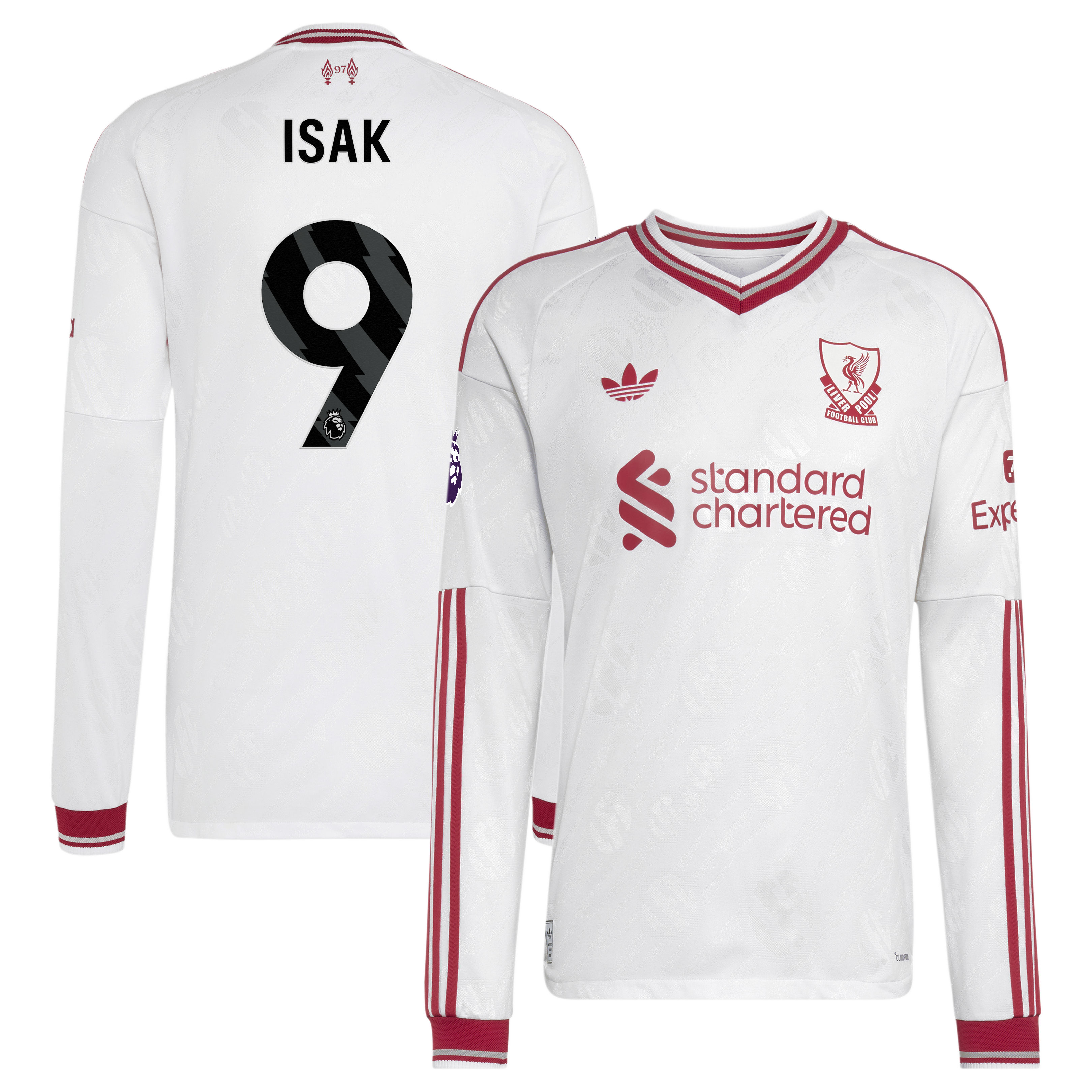 [SJH] Alexander Isak Liverpool 2026/27 Away On-Field Authentic Long Sleeve Jersey - White