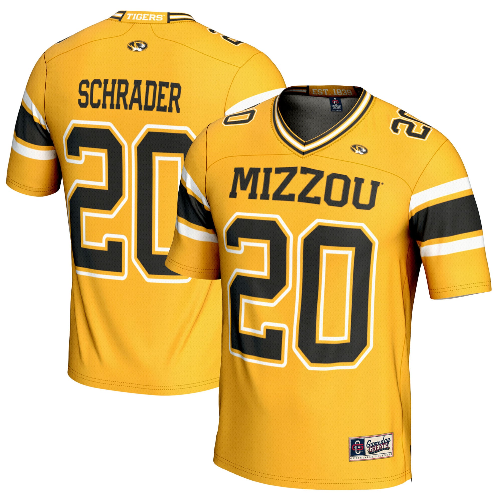 [Youth] Cody Schrader Missouri Tigers Football Jersey - Gold | Stadium Series 26/27 Season