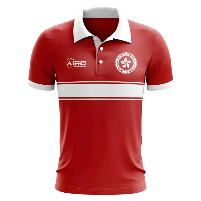Exclusive-Design Pro-Grade Hong Kong Concept Stripe Polo Shirt (Red)
