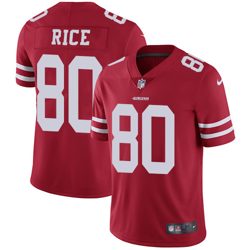 Authentic NFL Wholesale NFL 49ers #80 Jerry Rice Red Limited Jersey