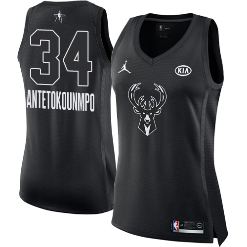 Bucks Black Giannis Antetokounmpo #34 Nike Jersey - Economical