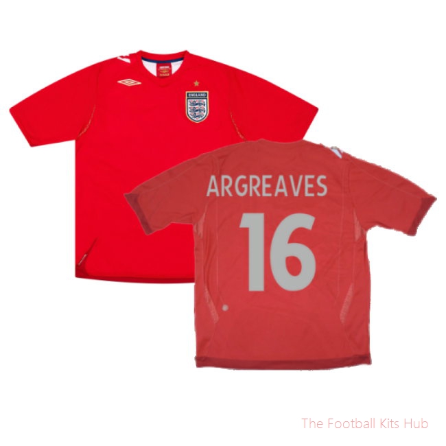England 2006-08 Away Shirt (M) (Fair) (HARGREAVES 16)