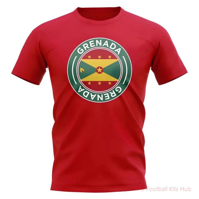Grenada Football Badge T-Shirt (Red)