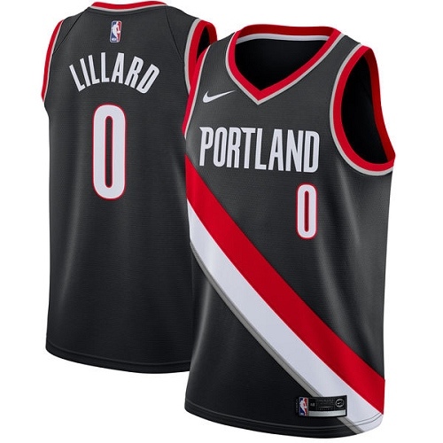 Nike Trail Blazers Black Damian Lillard #0 Jersey - Reasonably Priced