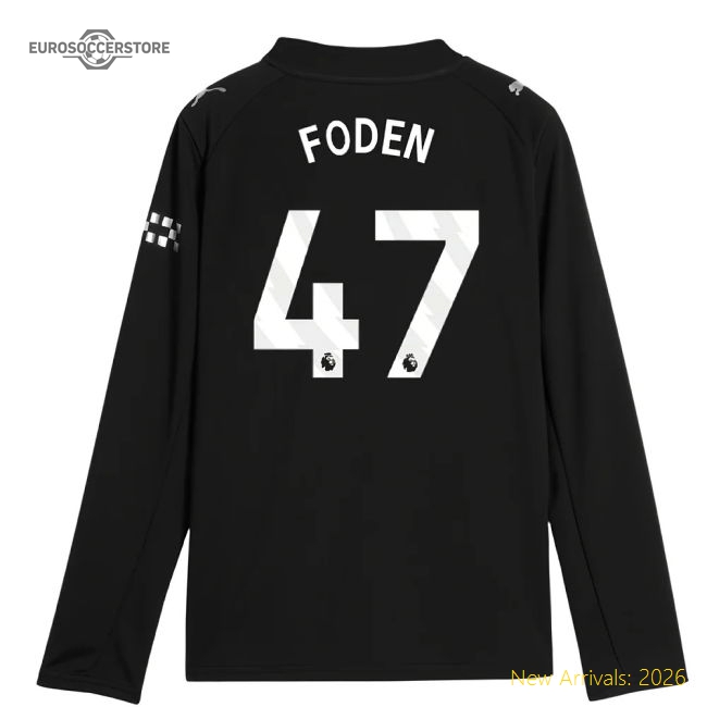Authentic 2025-2026 Man City Long Sleeve Away Shirt (kids) (foden 47