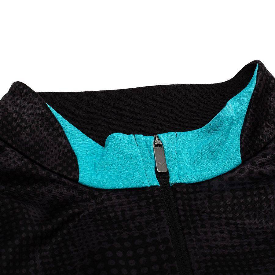 Marseille Training Shirt 1/4 Zip - PUMA Black/Team Aqua Kids
