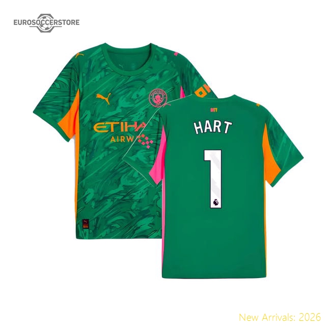 Official 2025-2026 Man City Goalkeeper Away Shirt (green) (hart 1)