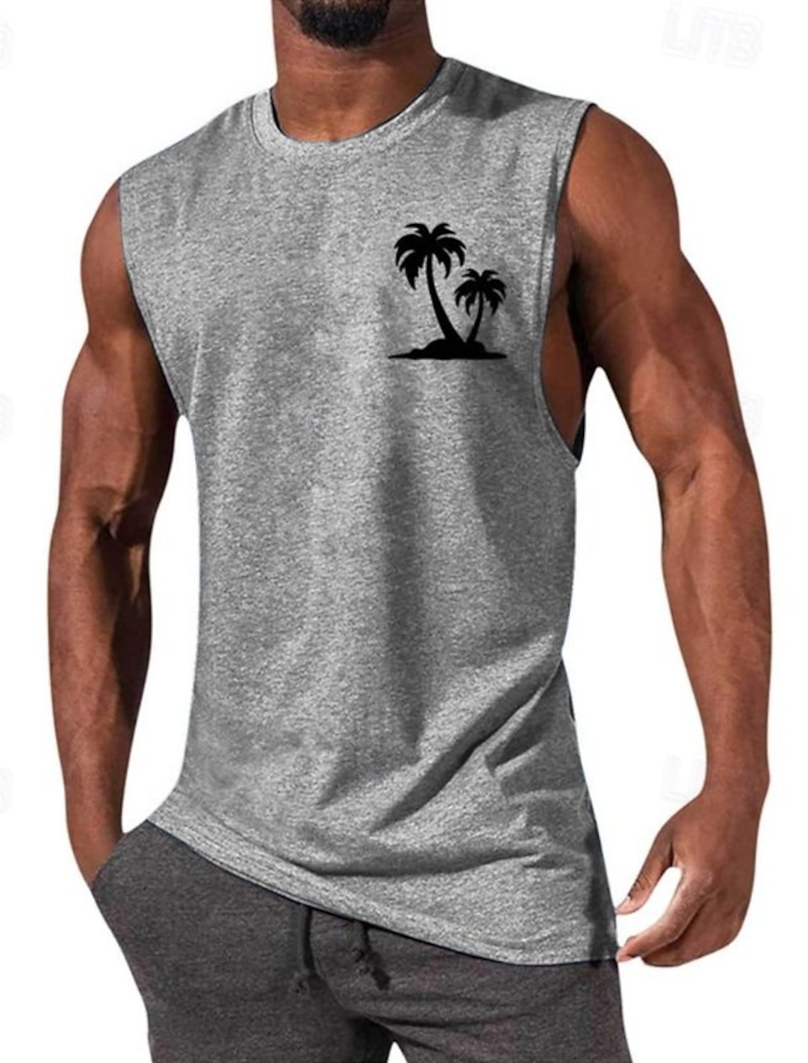 Men's Tank Top Vest Undershirt Sleeveless Shirt Crewneck Spring &