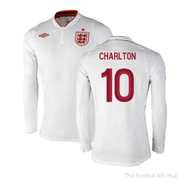 England 2012-13 Long Sleeve Home Shirt (L) (Fair) (Charlton 10)