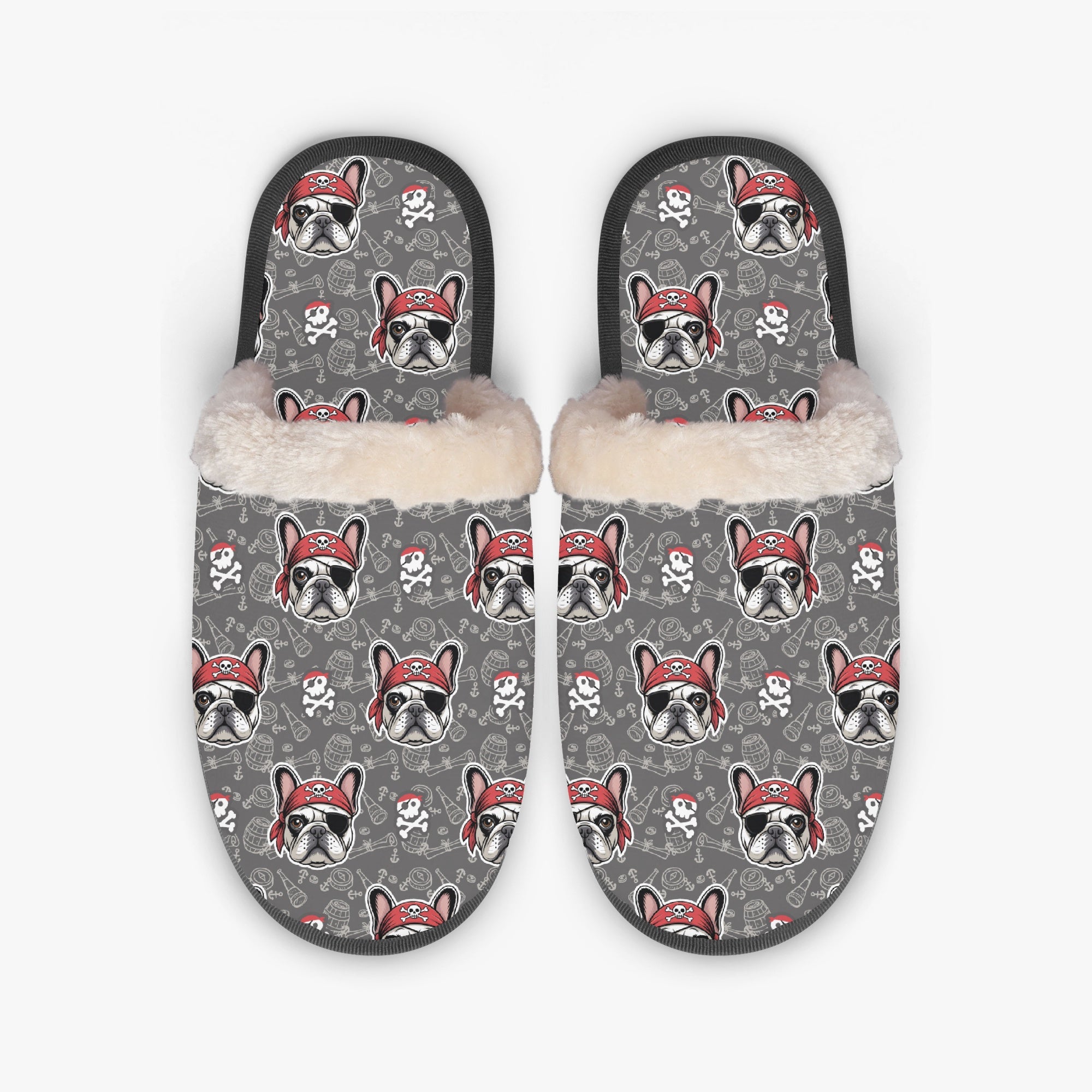 Frenchie-Fan Pancake - Cozy Winter Slippers for Pet Enthusiasts