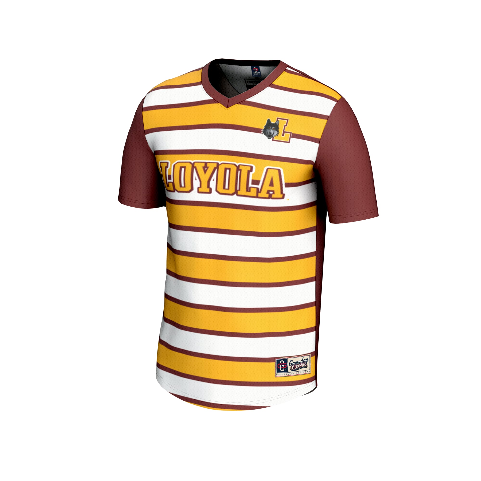 Loyola Chicago Ramblers GameDay Greats Youth NIL Pick-A-Player Collegiate Women's Soccer Lightweight Fashion Jersey - Maroon/Gold