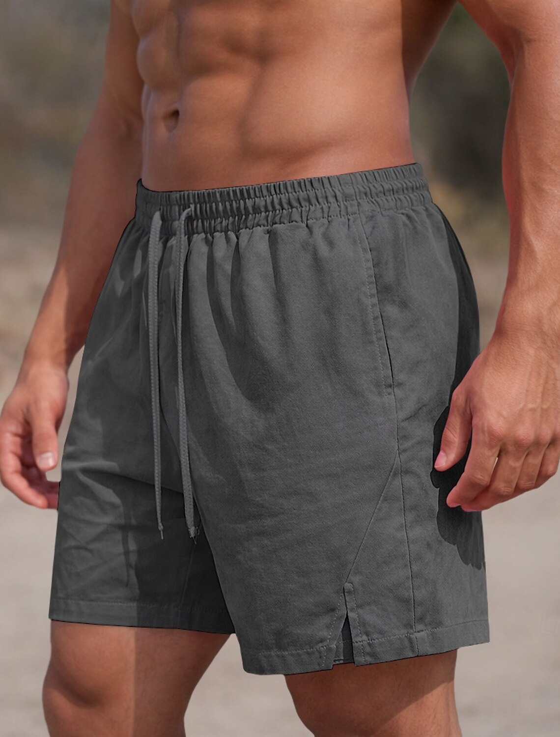Men's Active Shorts Casual Athletic Short Pocket Elastic Waist Plai #2