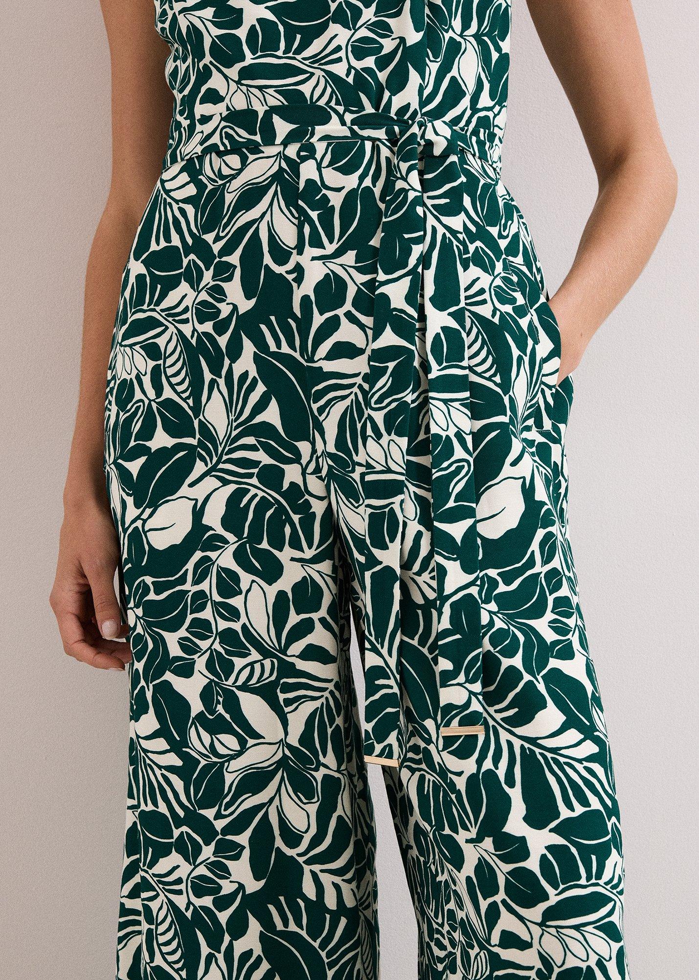 Petite Marta Green Printed Jumpsuit