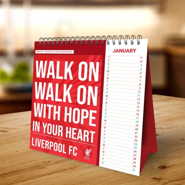 Calendar 2026 Liverpool EPL Team Trendy Home Match Shirt
