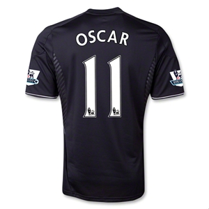 Comfort Fit 13-14 Chelsea 11 OSCAR Black Away Soccer Jersey Shirt