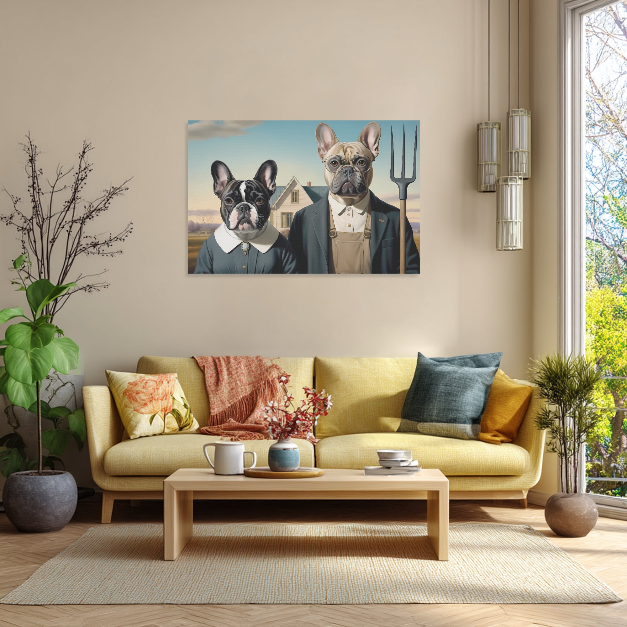 Minimal-Aesthetic Margaret - Adorable Frenchie Canvas Wall Art for Ev...