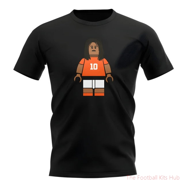 Ruud Gullit Holland Brick Footballer T-Shirt (Black)