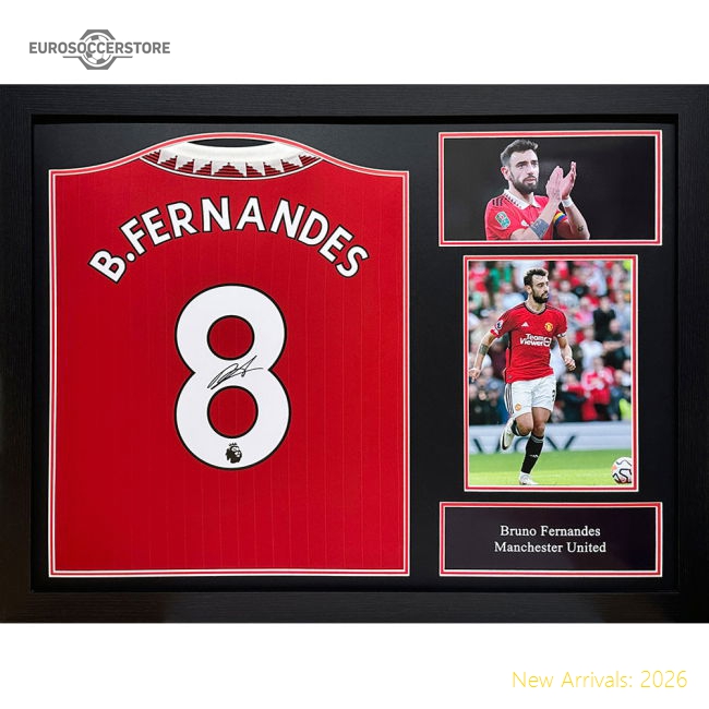 Manchester United FC Bruno Fernandes Shirts (Framed)